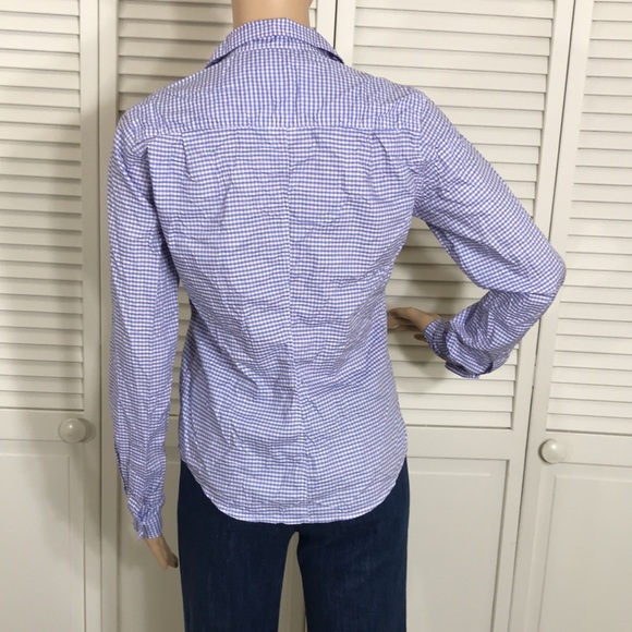 Frank & Eileen Barry Checkered Button-Down Purple Shirt XS - Picture 9 of 14